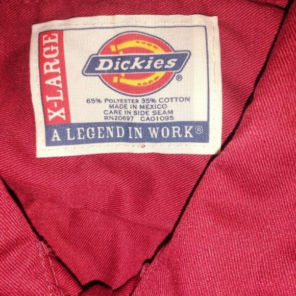 vintage maroon long sleeve button up men's Dickies shirt. Size XL - Picture 2 of 4